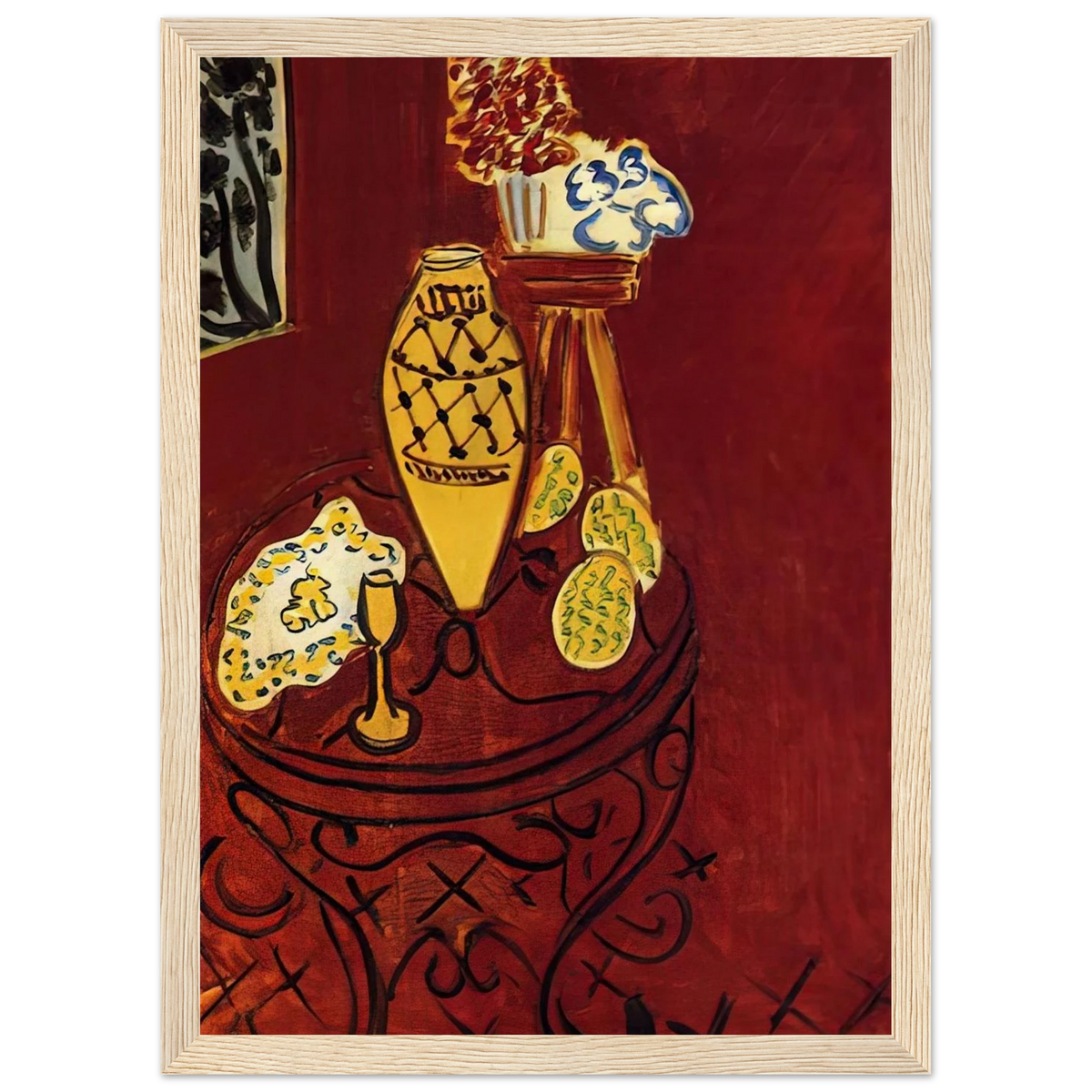 INTERIOR IN VENETIAN RED 1946 Framed Poster | Henri Matisse Framed Prints Wall Art | Henri Matisse Print