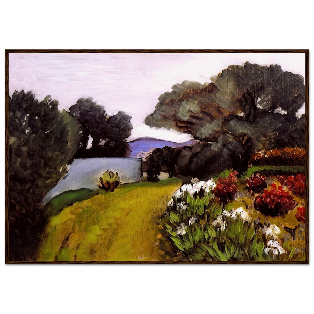 IN THE NICE COUNTRYSIDE GARDEN OF IRISES 1919 Framed Poster | Henri Matisse Framed Prints Wall Art | Henri Matisse Print