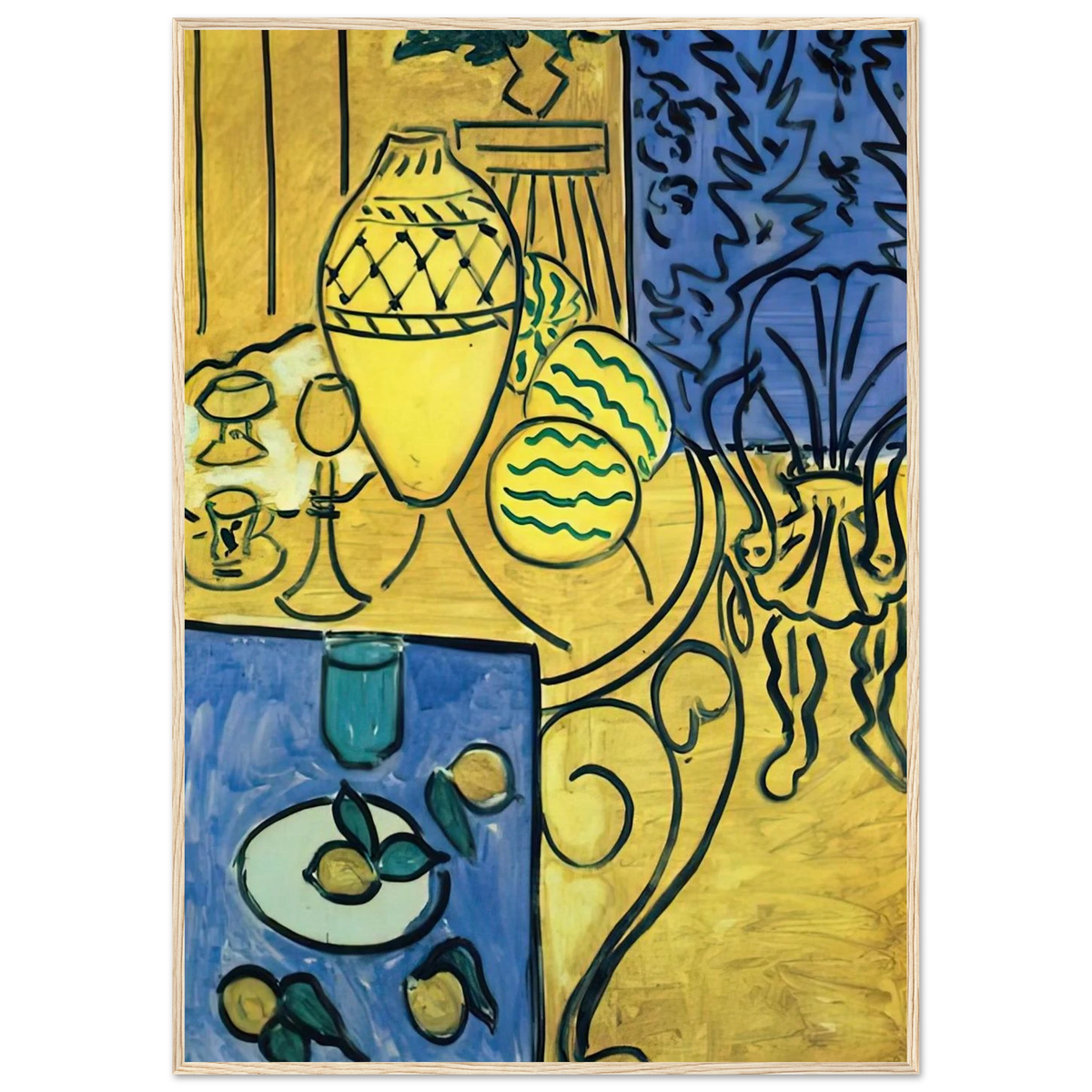 INTERIOR IN YELLOW 1946 Framed Poster | Henri Matisse Framed Prints Wall Art | Henri Matisse Print