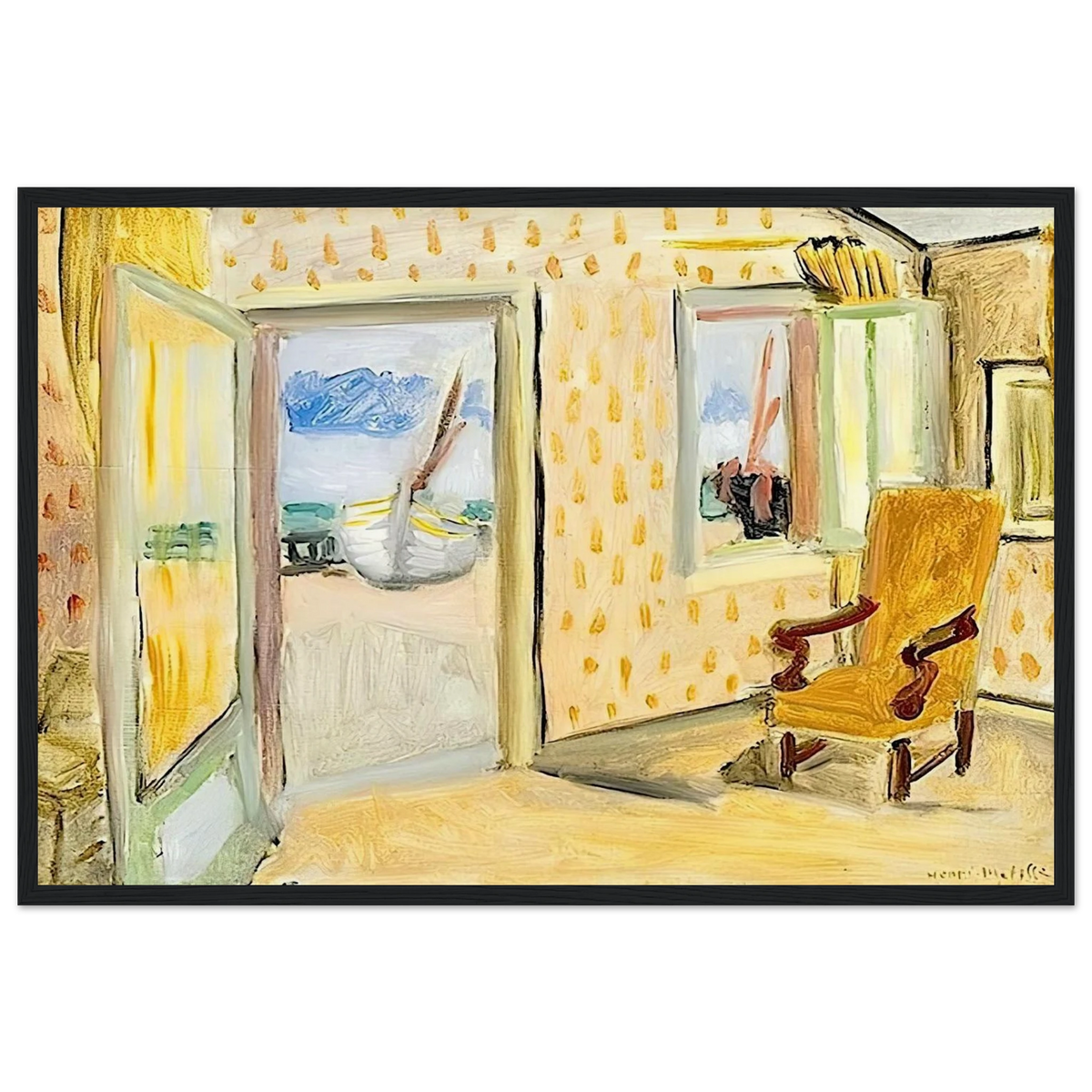 INTERIOR OPEN DOOR 1920 Framed Poster | Henri Matisse Framed Prints Wall Art | Henri Matisse Print