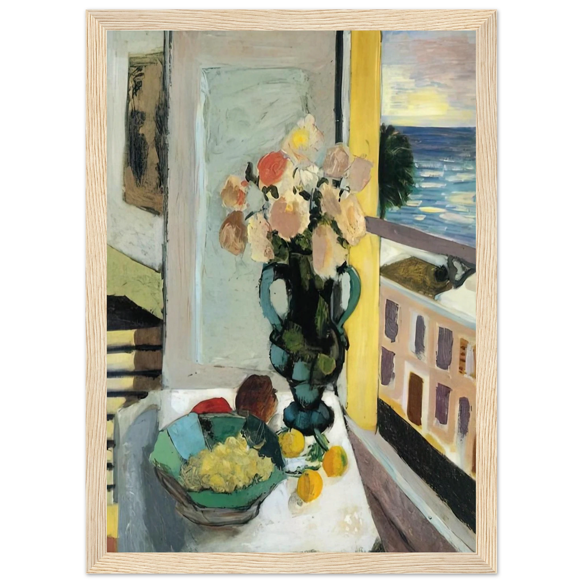 FLOWERS IN FRONT OF A WINDOW 1922 Framed Poster | Henri Matisse Framed Prints Wall Art | Henri Matisse Print