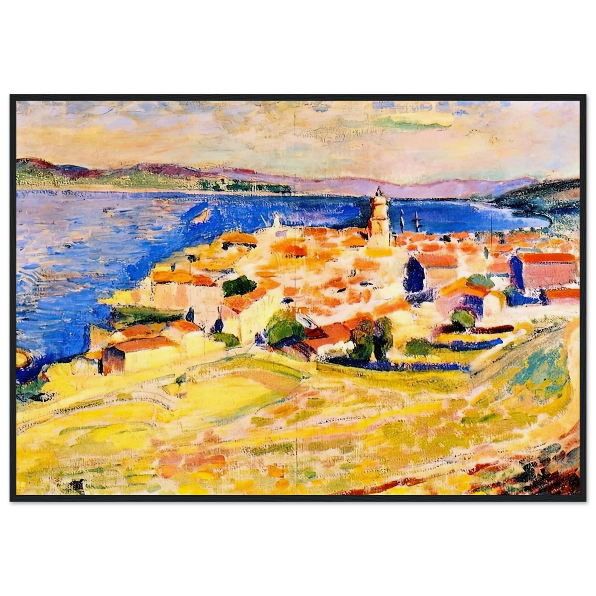 VIEW OF SAINT TROPEZ 1904 Framed Poster | Henri Matisse Framed Prints Wall Art | Henri Matisse Print