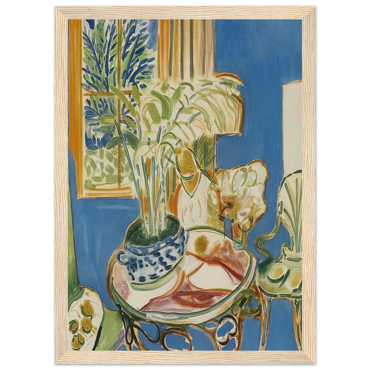 BLUE INTERIOR 1947 Framed Poster | Henri Matisse Framed Prints Wall Art | Henri Matisse Print
