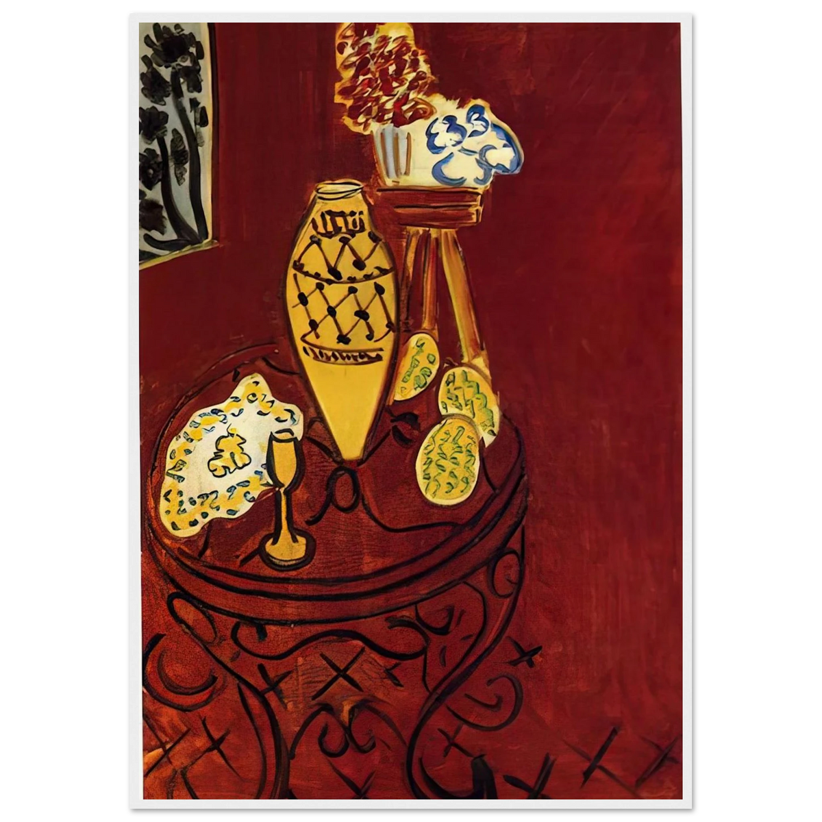 INTERIOR IN VENETIAN RED 1946 Framed Poster | Henri Matisse Framed Prints Wall Art | Henri Matisse Print