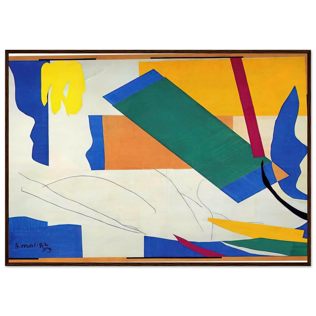 MEMORY OF OCEANIA Framed Poster | Henri Matisse Framed Prints Wall Art | Henri Matisse Print