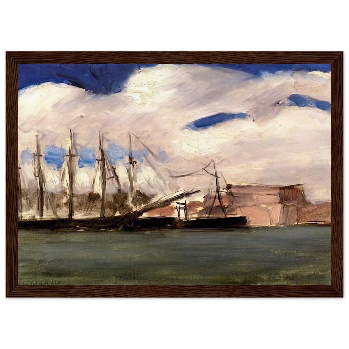 WHITE CLOUDS THE OLD PORT OF MARSEILLE 1918 Framed Poster | Henri Matisse Framed Prints Wall Art | Henri Matisse Print