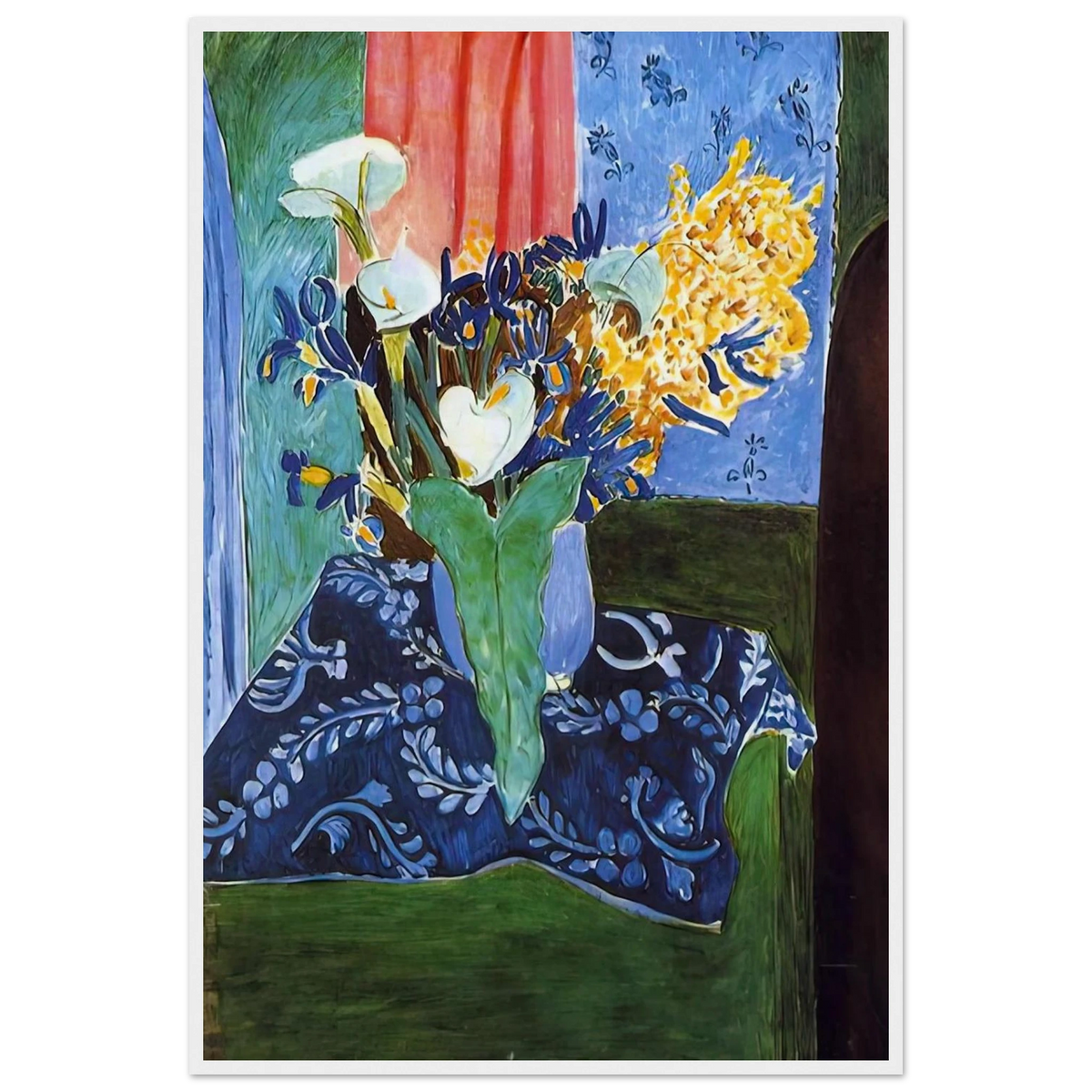 CALLA LILIES IRISES AND MIMOSAS 1913 Framed Poster | Henri Matisse Framed Prints Wall Art | Henri Matisse Print