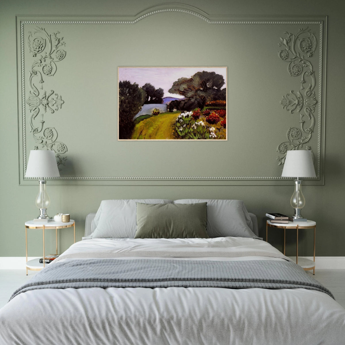 IN THE NICE COUNTRYSIDE GARDEN OF IRISES 1919 Framed Poster | Henri Matisse Framed Prints Wall Art | Henri Matisse Print