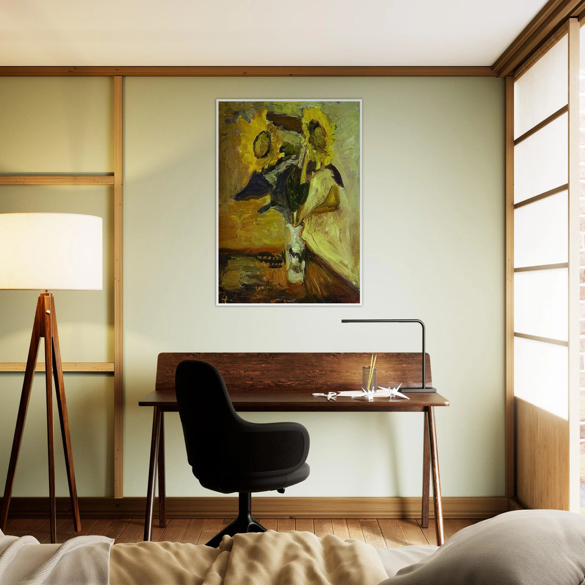 VASE OF SUNFLOWERS 1898 Framed Poster | Henri Matisse Framed Prints Wall Art | Henri Matisse Print