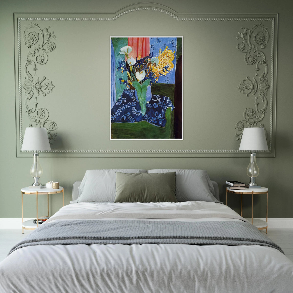 CALLA LILIES IRISES AND MIMOSAS 1913 Framed Poster | Henri Matisse Framed Prints Wall Art | Henri Matisse Print