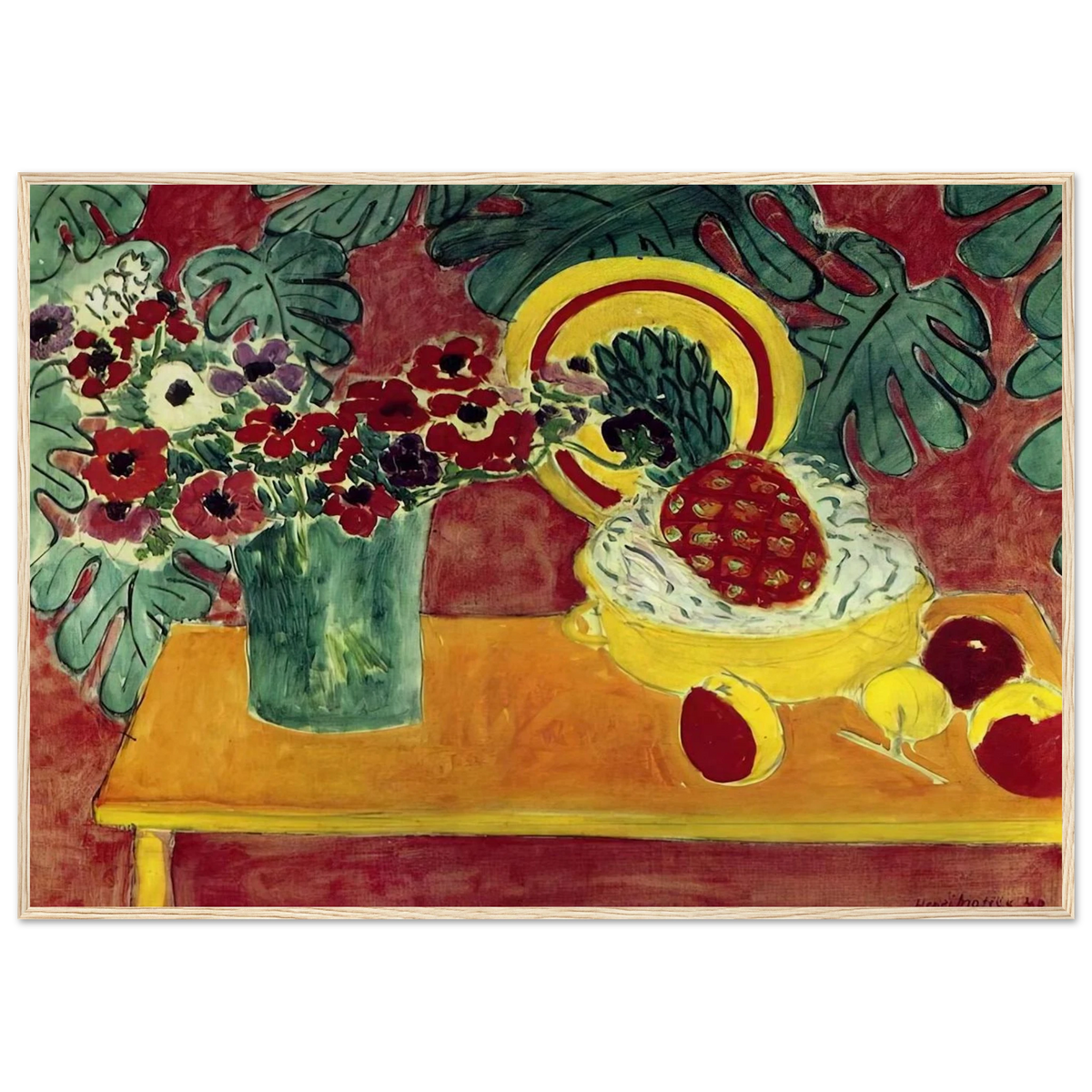 PINEAPPLE AND ANEMONES 1940 Framed Poster | Henri Matisse Framed Prints Wall Art | Henri Matisse Print