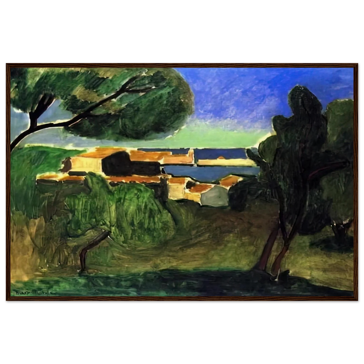 LANDSCAPE AT COLLIOURE III 1907 Framed Poster | Henri Matisse Framed Prints Wall Art | Henri Matisse Print