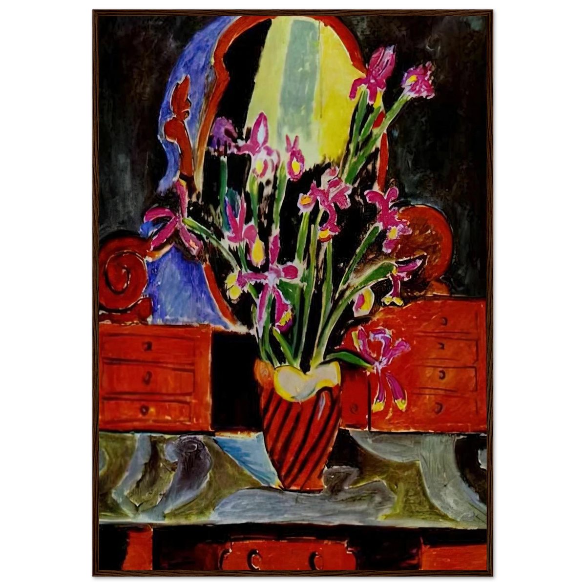 VASE OF IRISES 1912 Framed Poster | Henri Matisse Framed Prints Wall Art | Henri Matisse Print