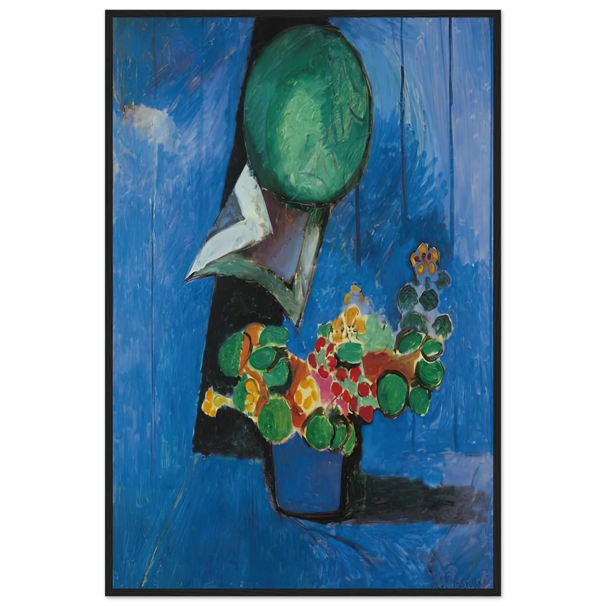 FLOWERS AND CERAMIC PLATE 1913 Framed Poster | Henri Matisse Framed Prints Wall Art | Henri Matisse Print
