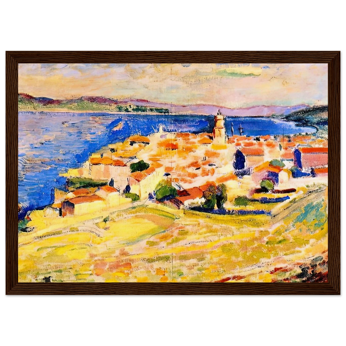 VIEW OF SAINT TROPEZ 1904 Framed Poster | Henri Matisse Framed Prints Wall Art | Henri Matisse Print