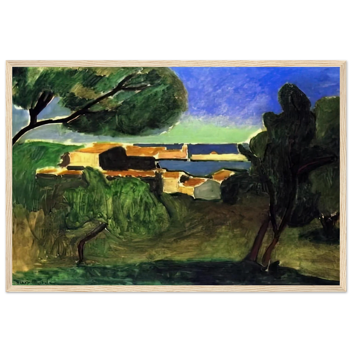 LANDSCAPE AT COLLIOURE III 1907 Framed Poster | Henri Matisse Framed Prints Wall Art | Henri Matisse Print