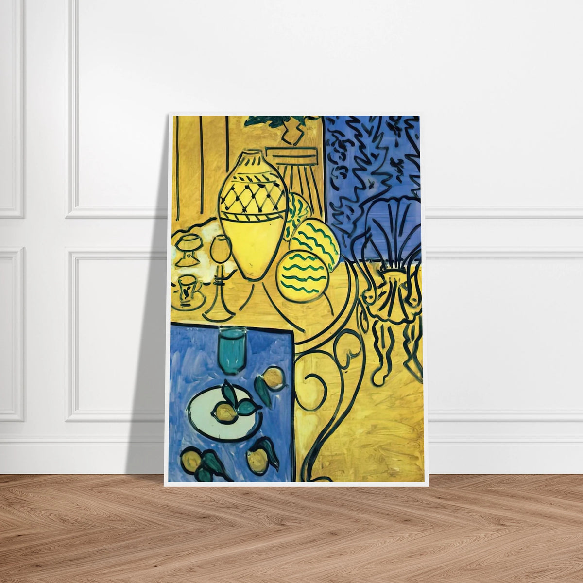 INTERIOR IN YELLOW 1946 Framed Poster | Henri Matisse Framed Prints Wall Art | Henri Matisse Print
