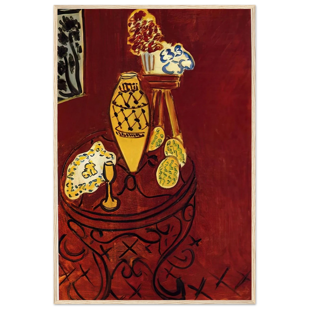 INTERIOR IN VENETIAN RED 1946 Framed Poster | Henri Matisse Framed Prints Wall Art | Henri Matisse Print