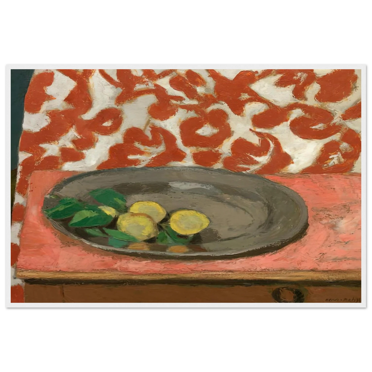 LEMONS ON A PEWTER PLATE 1929 Framed Poster | Henri Matisse Framed Prints Wall Art | Henri Matisse Print