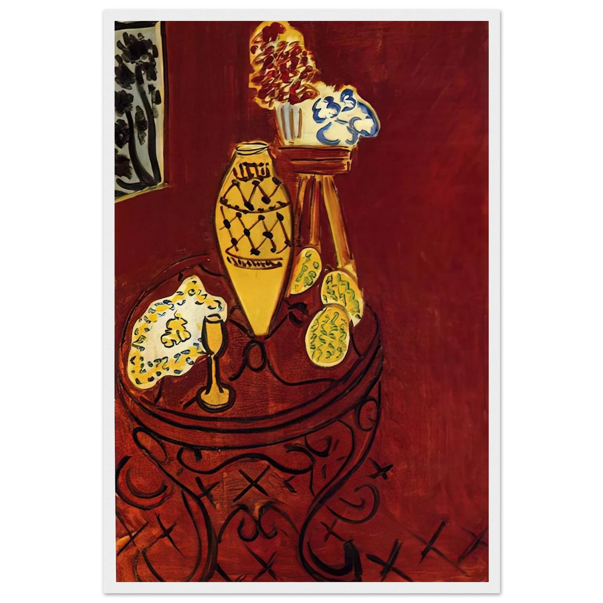 INTERIOR IN VENETIAN RED 1946 Framed Poster | Henri Matisse Framed Prints Wall Art | Henri Matisse Print