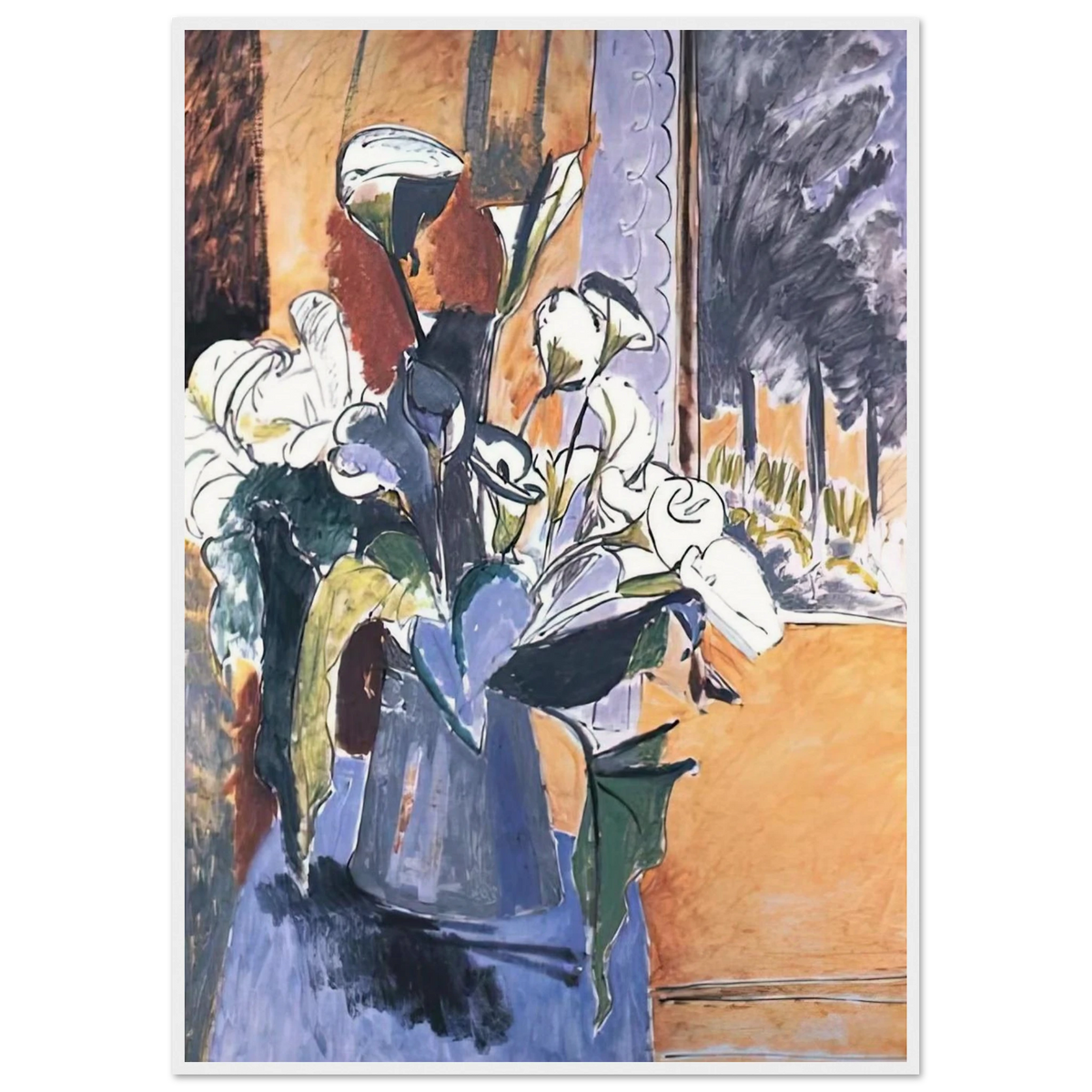 FLOWERS ON THE WINDOWSILL 1913 Framed Poster | Henri Matisse Framed Prints Wall Art | Henri Matisse Print