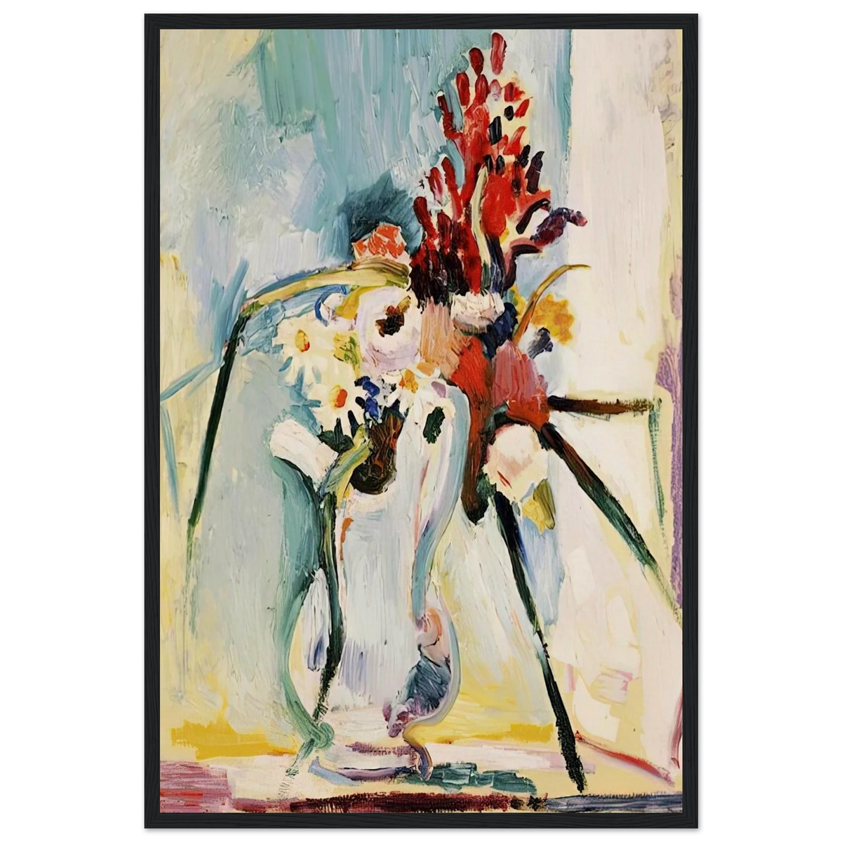 FLOWERS IN A PITCHER 1908 Framed Poster | Henri Matisse Framed Prints Wall Art | Henri Matisse Print