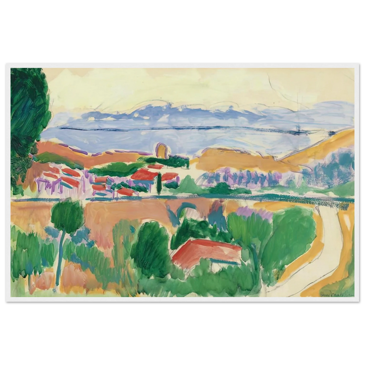 VUE DE COLLIOURE 1906 Framed Poster | Henri Matisse Framed Prints Wall Art | Henri Matisse Print