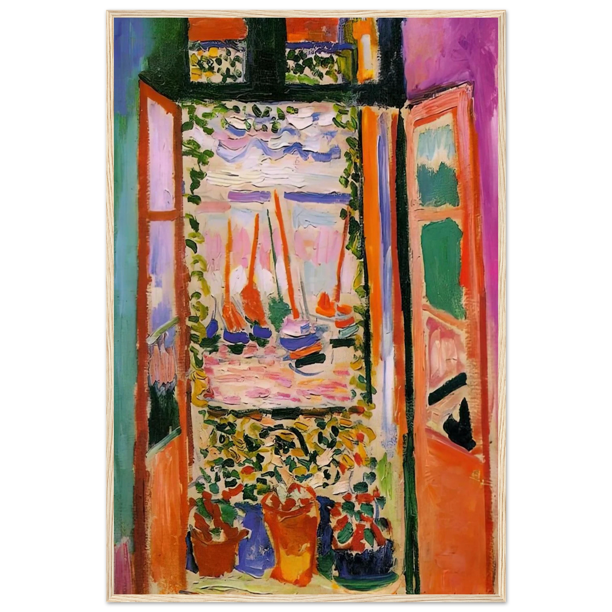 OPEN WINDOW COLLIOURE 1905 Framed Poster | Henri Matisse Framed Prints Wall Art | Henri Matisse Print