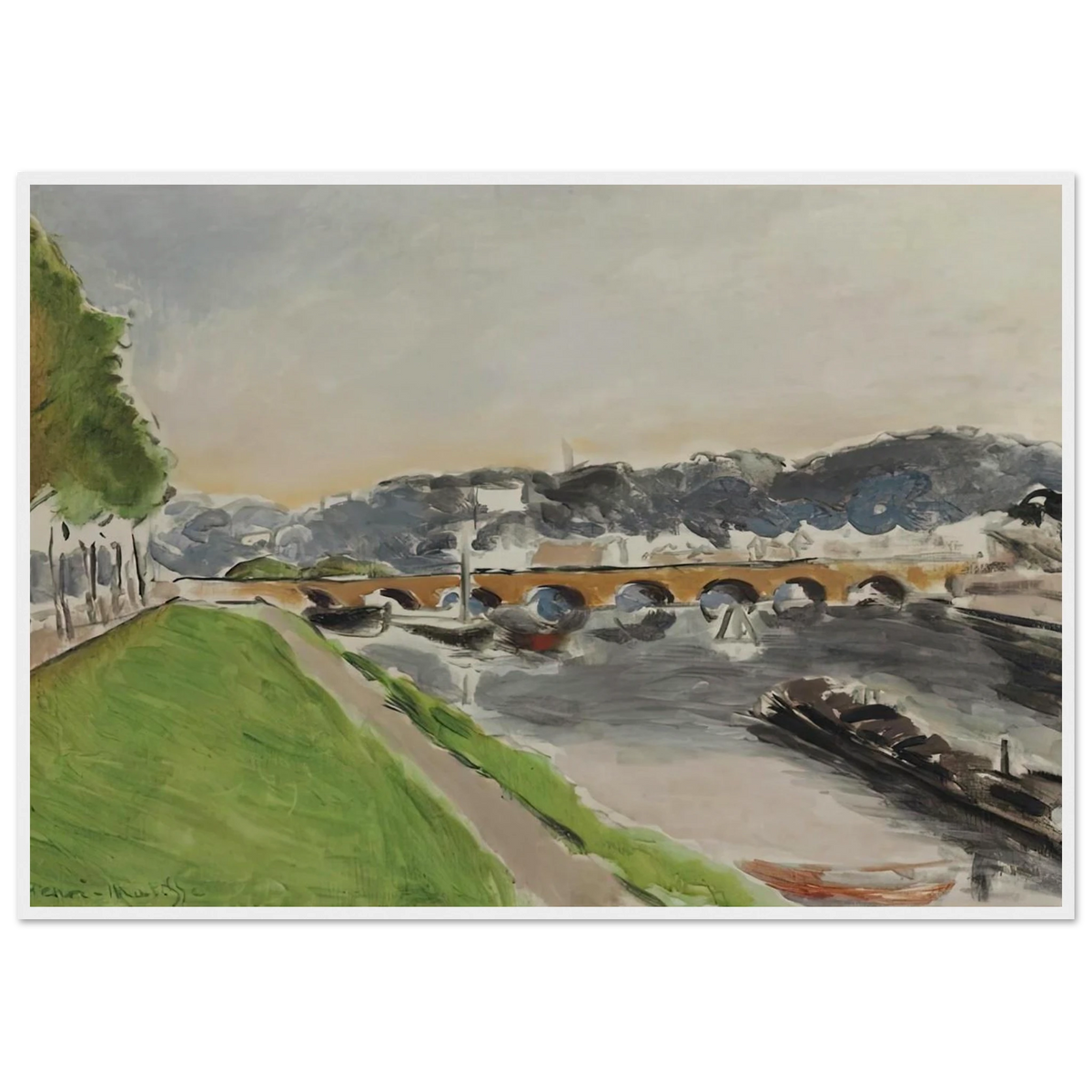 LE PONT DE SEVRES AU CHALAND 1917 Framed Poster | Henri Matisse Framed Prints Wall Art | Henri Matisse Print