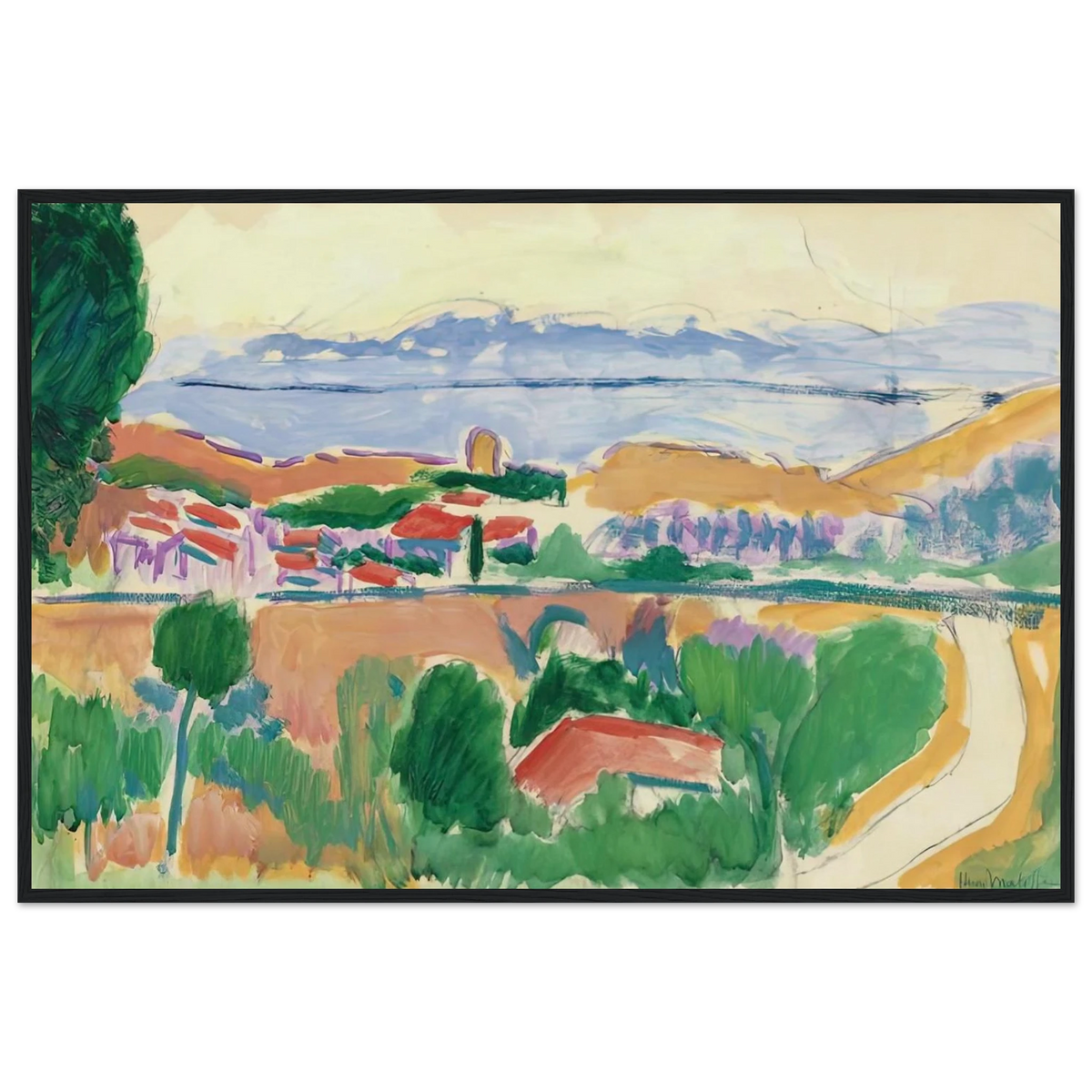 VUE DE COLLIOURE 1906 Framed Poster | Henri Matisse Framed Prints Wall Art | Henri Matisse Print