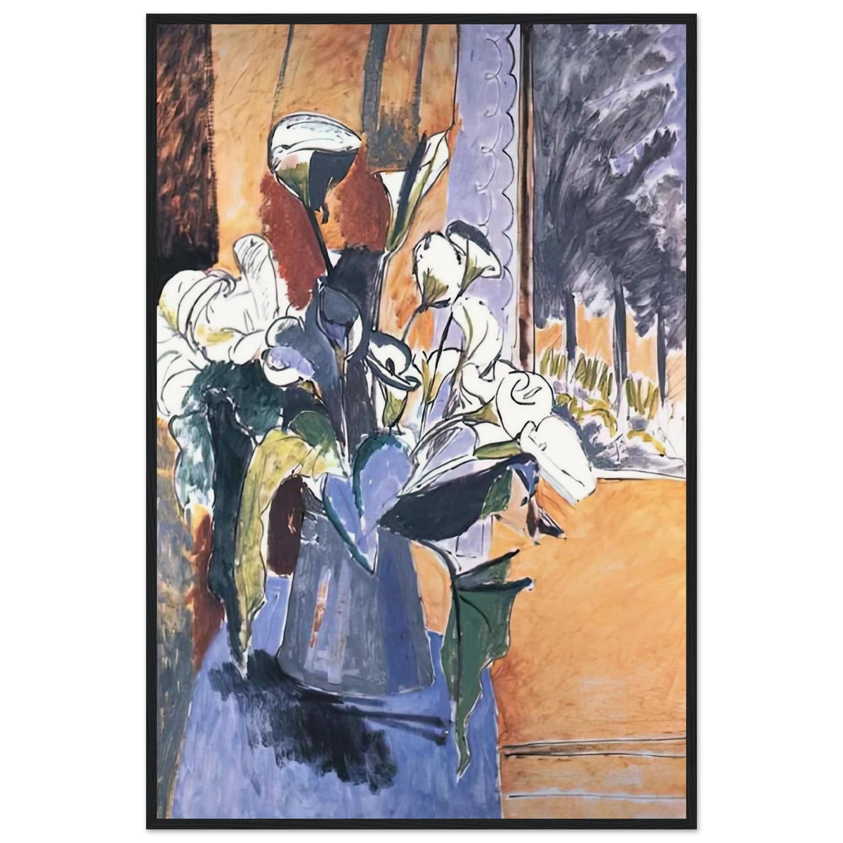 FLOWERS ON THE WINDOWSILL 1913 Framed Poster | Henri Matisse Framed Prints Wall Art | Henri Matisse Print