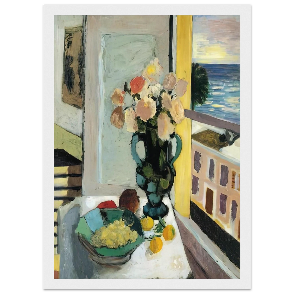 FLOWERS IN FRONT OF A WINDOW 1922 Framed Poster | Henri Matisse Framed Prints Wall Art | Henri Matisse Print