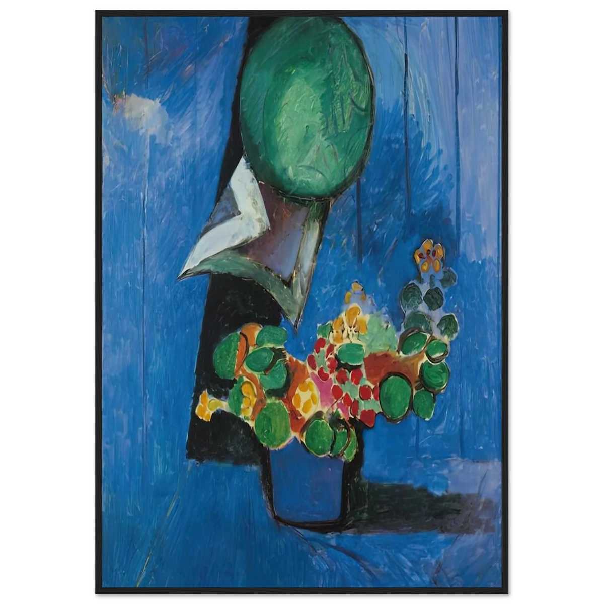 FLOWERS AND CERAMIC PLATE 1913 Framed Poster | Henri Matisse Framed Prints Wall Art | Henri Matisse Print