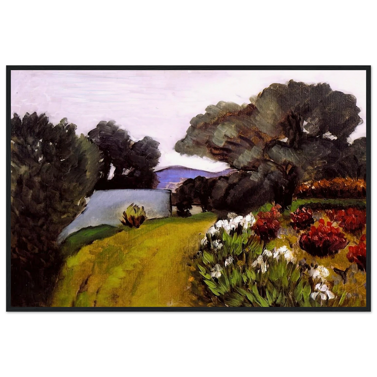 IN THE NICE COUNTRYSIDE GARDEN OF IRISES 1919 Framed Poster | Henri Matisse Framed Prints Wall Art | Henri Matisse Print