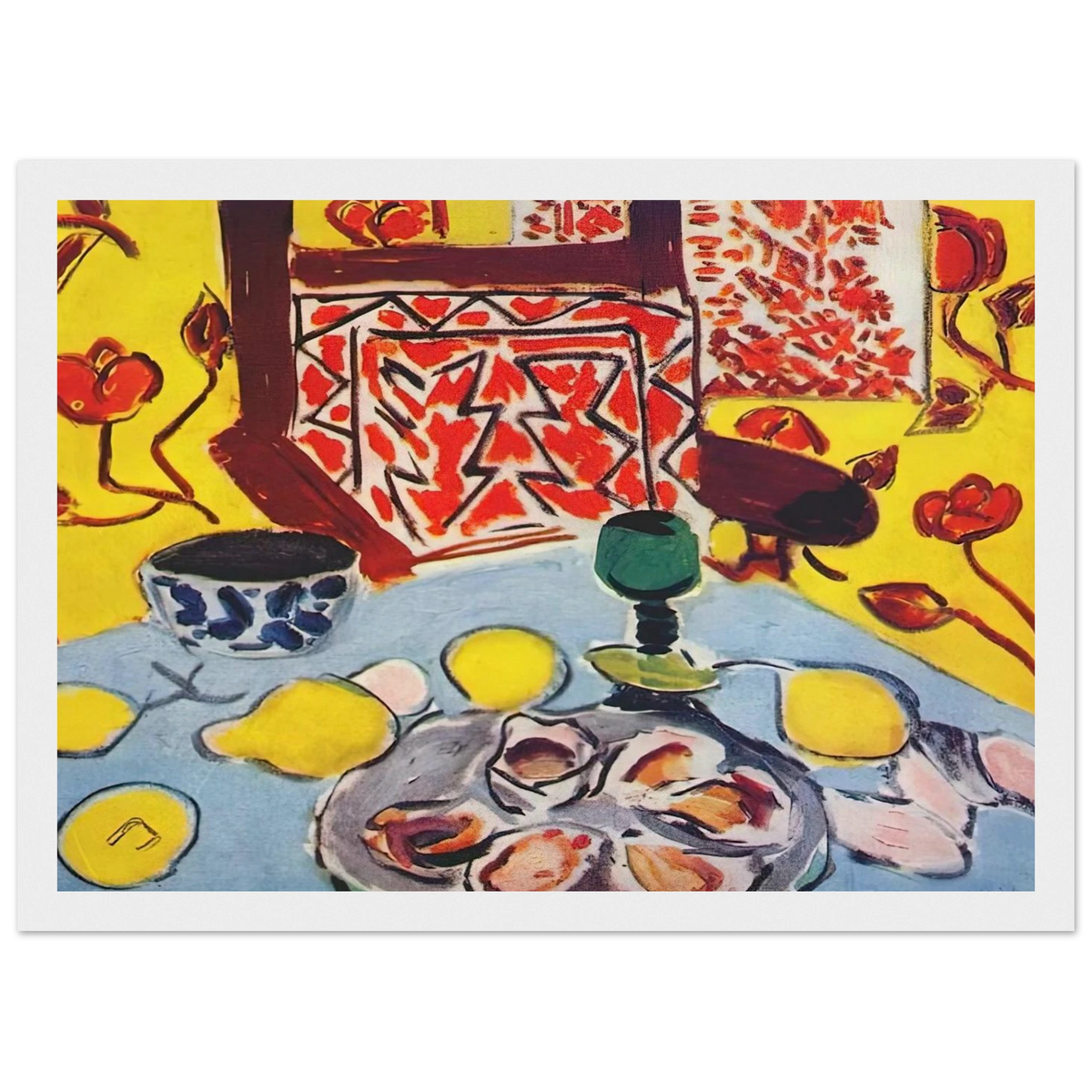OYSTERS AND WOODEN ARMCHAIR 1943 Framed Poster | Henri Matisse Framed Prints Wall Art | Henri Matisse Print