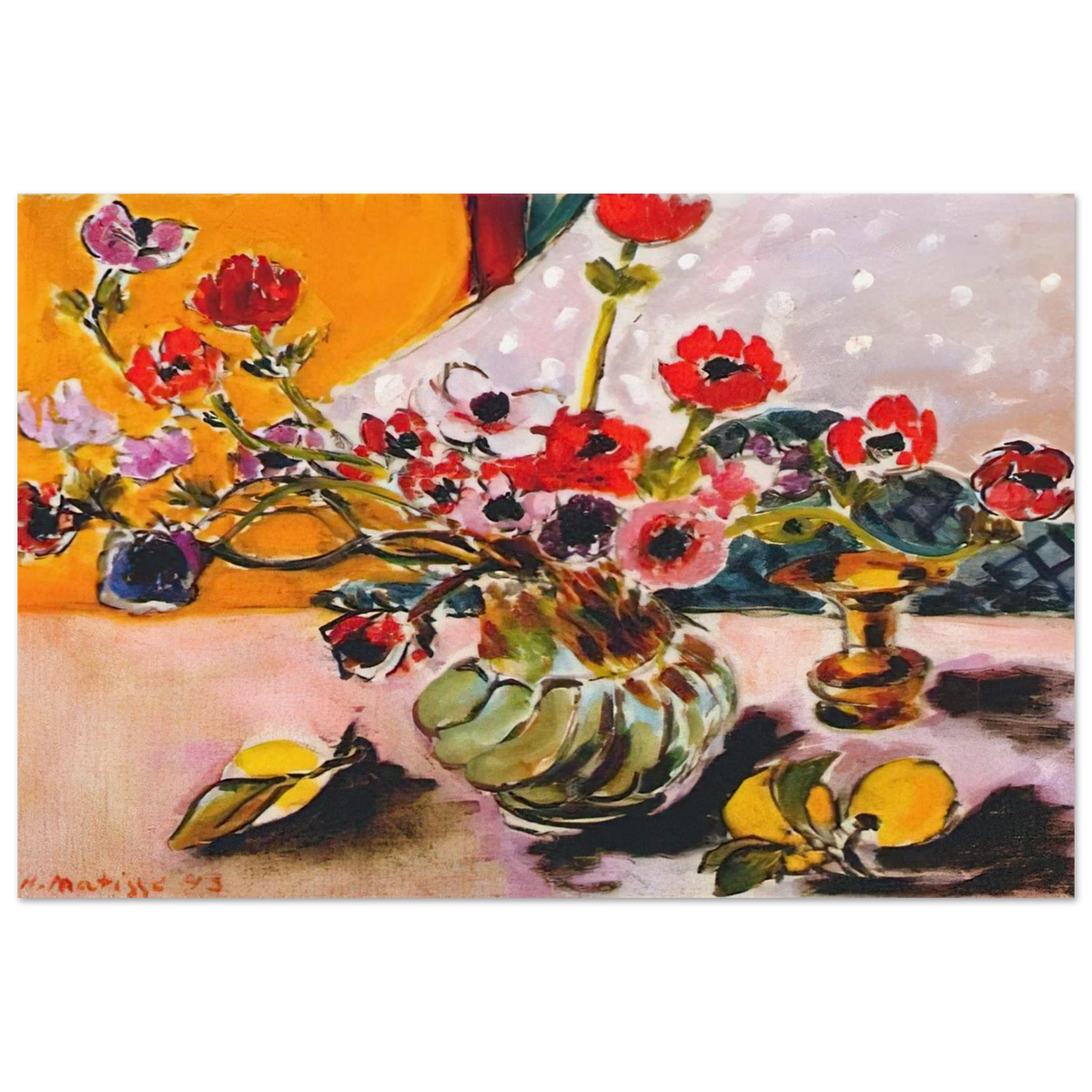 ANEMONES AND CHINESE VASE 1943 Poster | Henri Matisse Poster | Henri Matisse Print