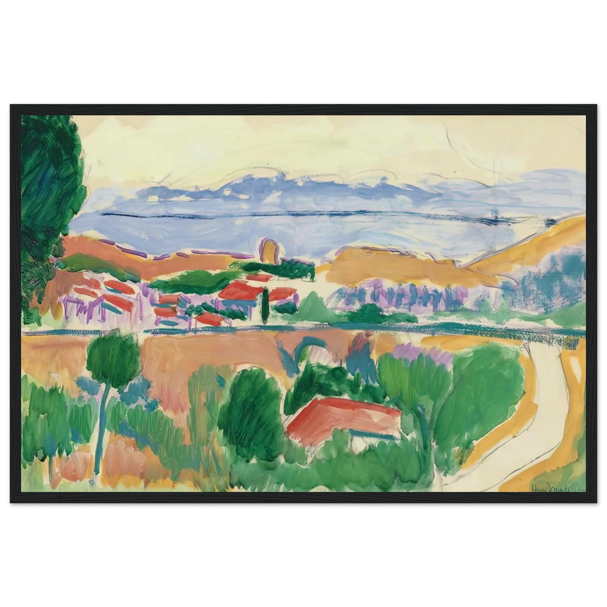 VUE DE COLLIOURE 1906 Framed Poster | Henri Matisse Framed Prints Wall Art | Henri Matisse Print