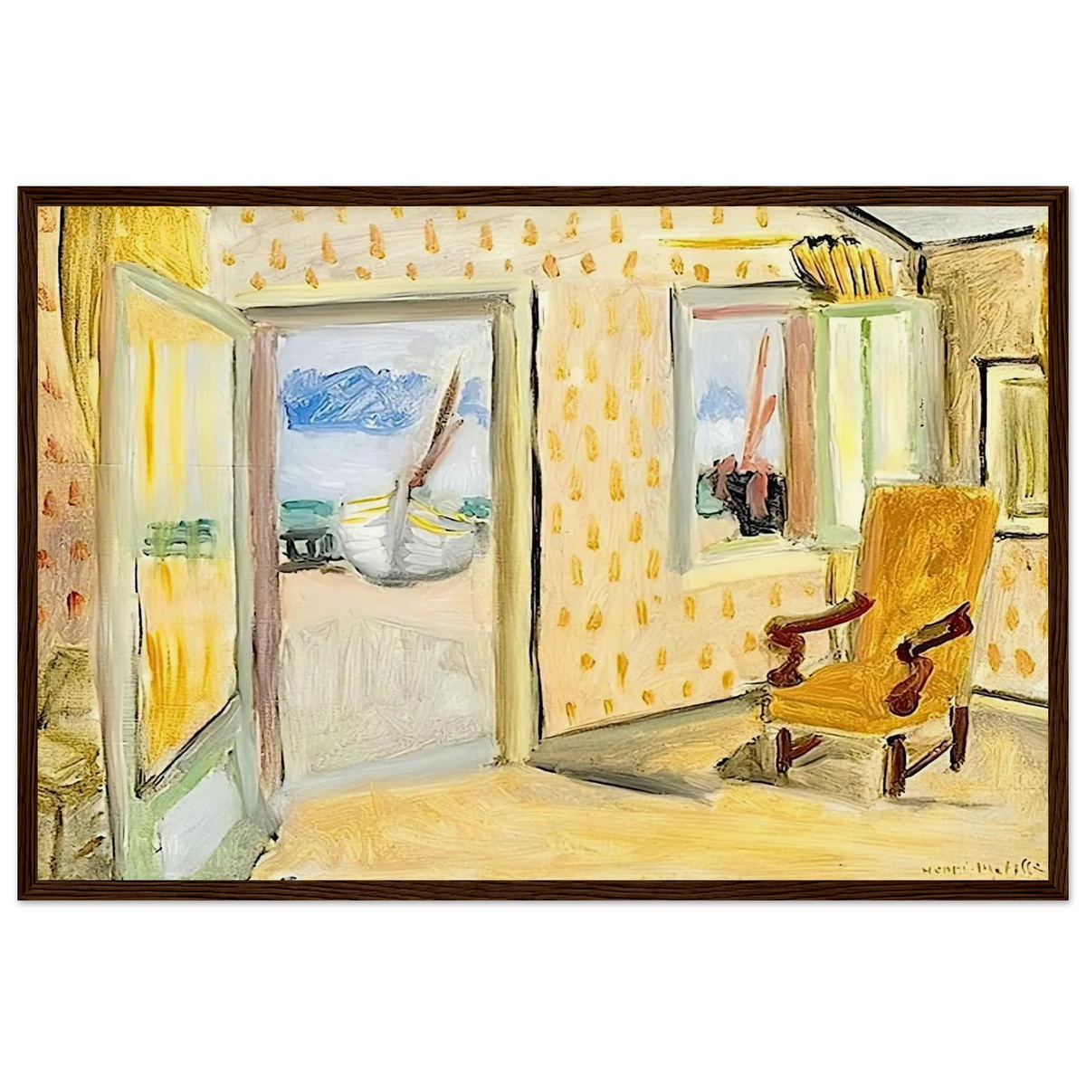 INTERIOR OPEN DOOR 1920 Framed Poster | Henri Matisse Framed Prints Wall Art | Henri Matisse Print