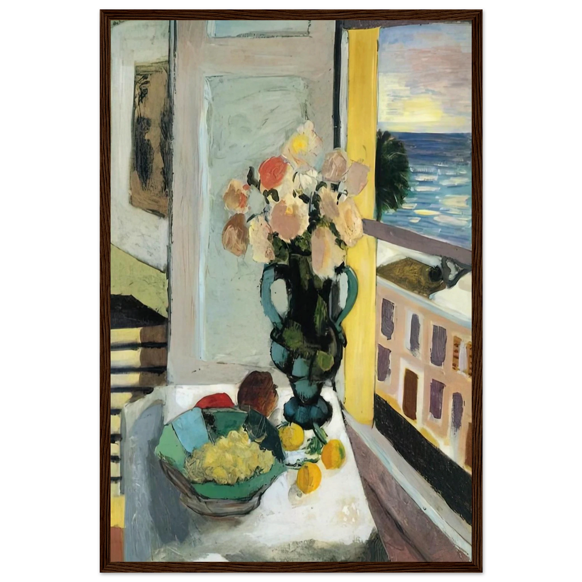 FLOWERS IN FRONT OF A WINDOW 1922 Framed Poster | Henri Matisse Framed Prints Wall Art | Henri Matisse Print