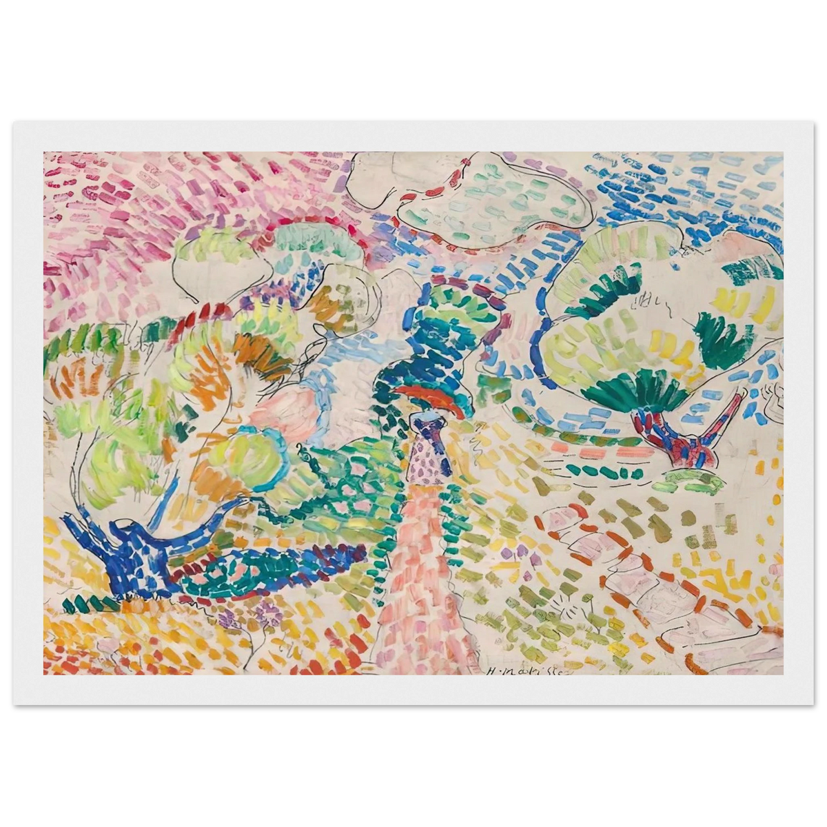 MADAME MATISSE IN THE OLIVE GROVE 1905 Framed Poster | Henri Matisse Framed Prints Wall Art | Henri Matisse Print