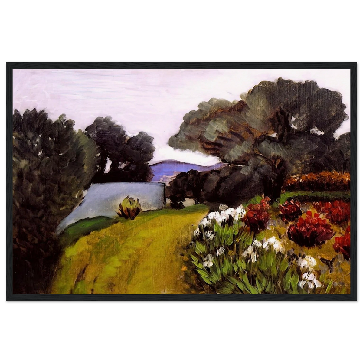 IN THE NICE COUNTRYSIDE GARDEN OF IRISES 1919 Framed Poster | Henri Matisse Framed Prints Wall Art | Henri Matisse Print
