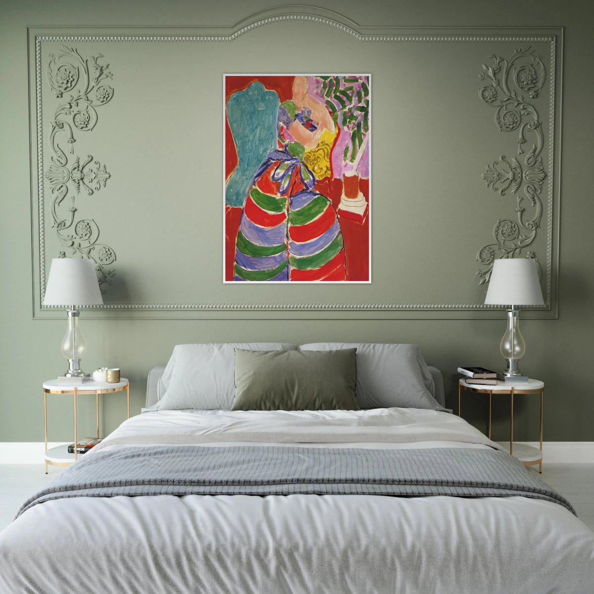 THE STRIPED DRESS 1938 Framed Poster | Henri Matisse Framed Prints Wall Art | Henri Matisse Print