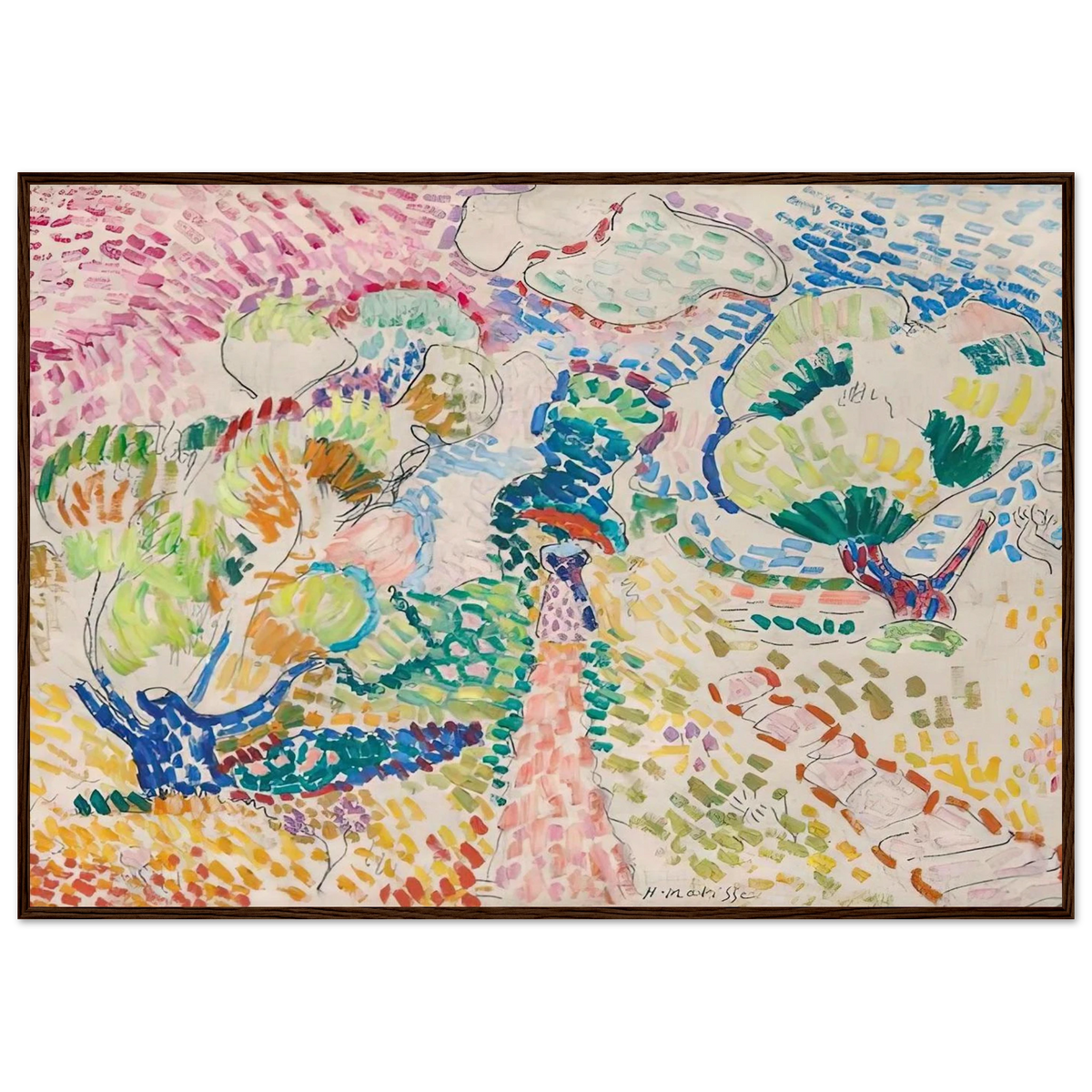 MADAME MATISSE IN THE OLIVE GROVE 1905 Framed Poster | Henri Matisse Framed Prints Wall Art | Henri Matisse Print