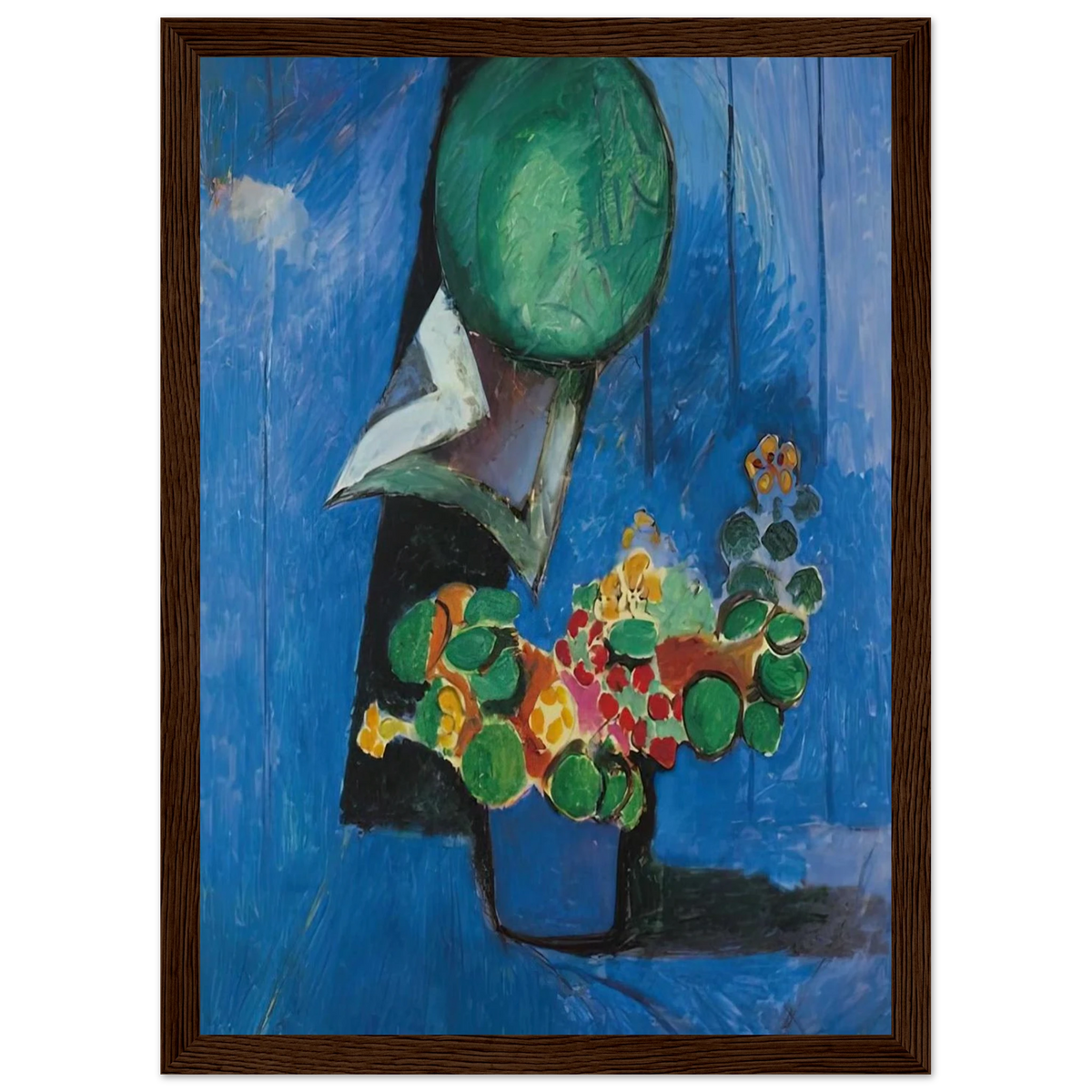 FLOWERS AND CERAMIC PLATE 1913 Framed Poster | Henri Matisse Framed Prints Wall Art | Henri Matisse Print