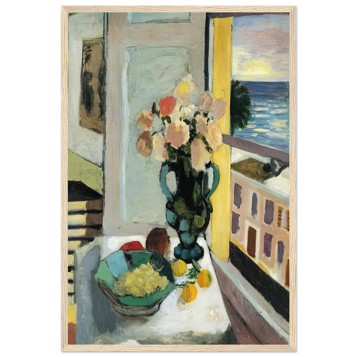 FLOWERS IN FRONT OF A WINDOW 1922 Framed Poster | Henri Matisse Framed Prints Wall Art | Henri Matisse Print