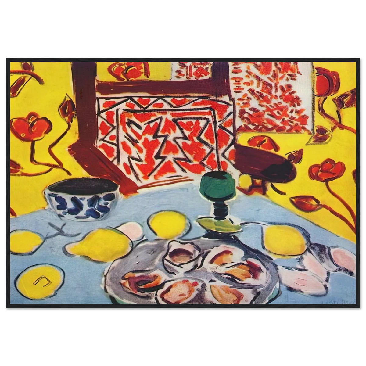 OYSTERS AND WOODEN ARMCHAIR 1943 Framed Poster | Henri Matisse Framed Prints Wall Art | Henri Matisse Print