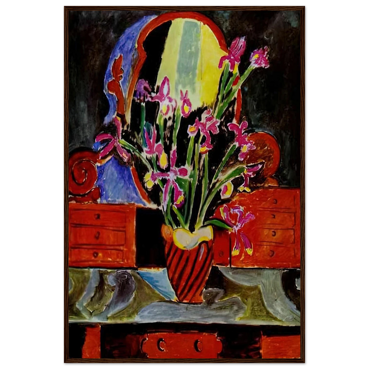 VASE OF IRISES 1912 Framed Poster | Henri Matisse Framed Prints Wall Art | Henri Matisse Print