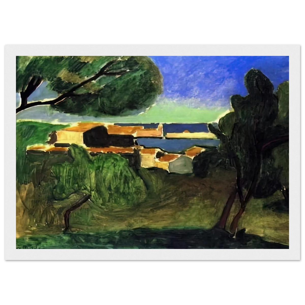 LANDSCAPE AT COLLIOURE III 1907 Framed Poster | Henri Matisse Framed Prints Wall Art | Henri Matisse Print