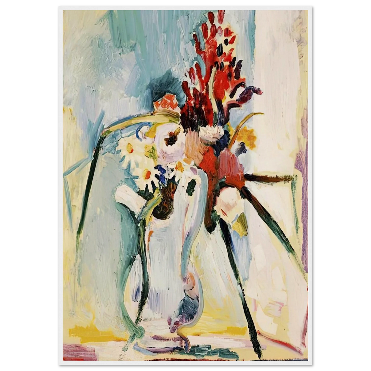 FLOWERS IN A PITCHER 1908 Framed Poster | Henri Matisse Framed Prints Wall Art | Henri Matisse Print