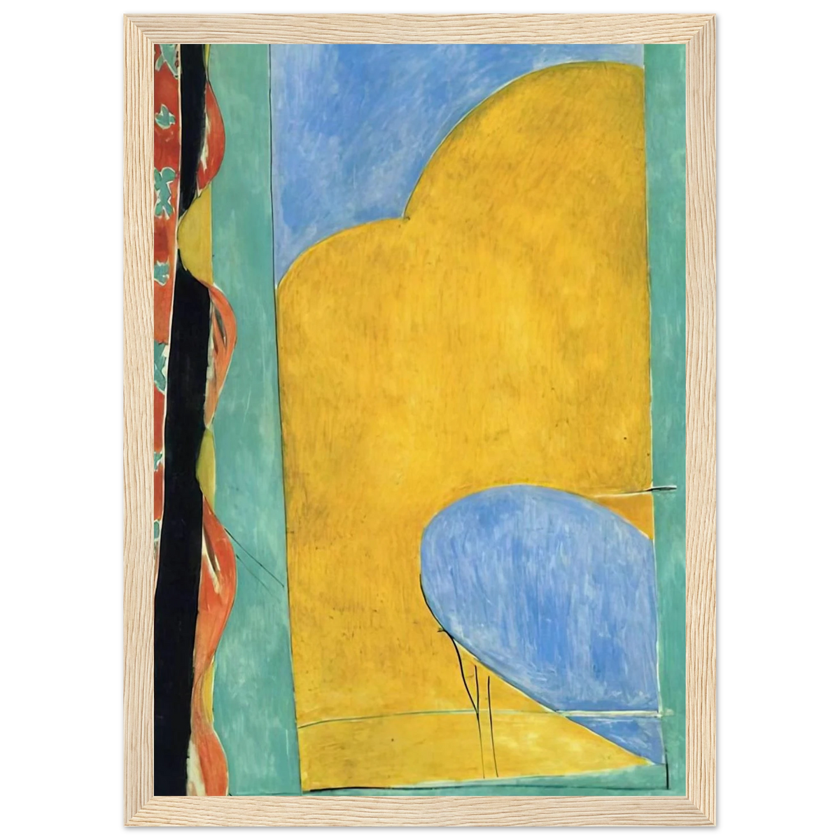 THE YELLOW CURTAIN Framed Poster | Henri Matisse Framed Prints Wall Art | Henri Matisse Print
